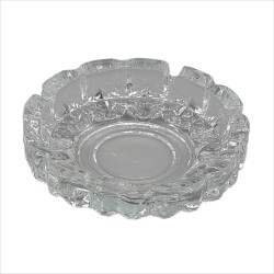 Scrumiera rotunda din sticla, Vidrex, 11.7 cm, culoare transparenta